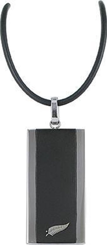 bol.com | All Blacks 682077 zwart rubber collier met stalen hanger 50 cm