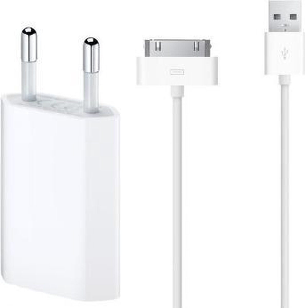 iPhone 4 / 4s lader - USB Adapter/Oplader en 30-pin kabel ( iPod en iPad 1  / 2 / 3) | bol.com