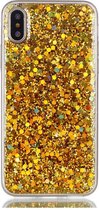 Shop4 - iPhone X / Xs Hoesje - Zachte Back Case Flakes Goud