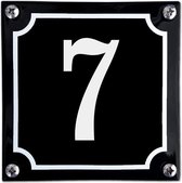 Numéro de maison en émail noir - 7