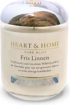 Heart & Home geurkaars in pot - Fris Linnen (L)