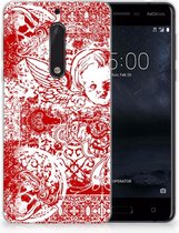 Nokia 5 TPU Hoesje Design Angel Skull Red