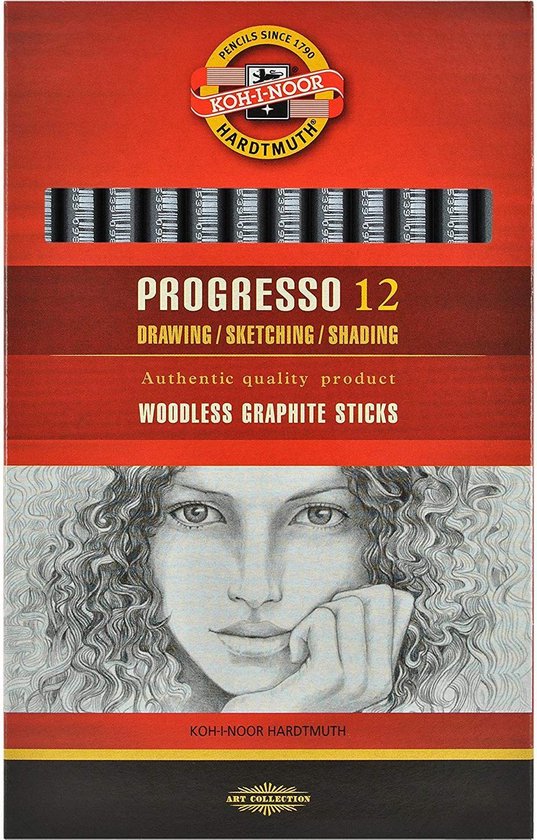 KOH-I-NOOR Progresso Woodless Graphite Pencil Set (Set of 6)