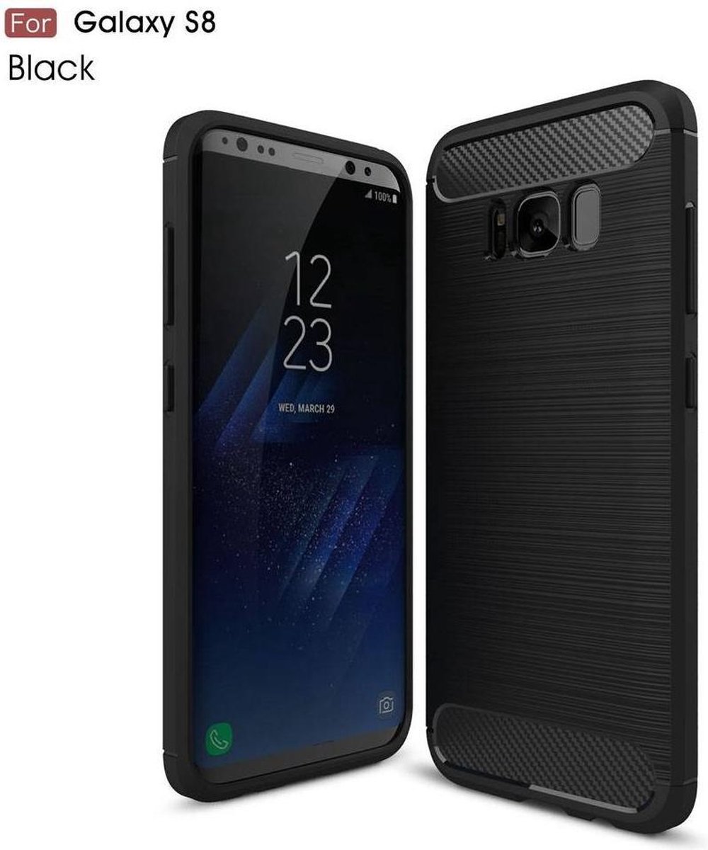 GSMWise - Samsung Galaxy S8 - Geborsteld Hard Back Case Carbon Fiber Design - Zwart