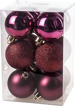 Cosy&Trendy kerstballen - 12 stuks - 6cm - pvc