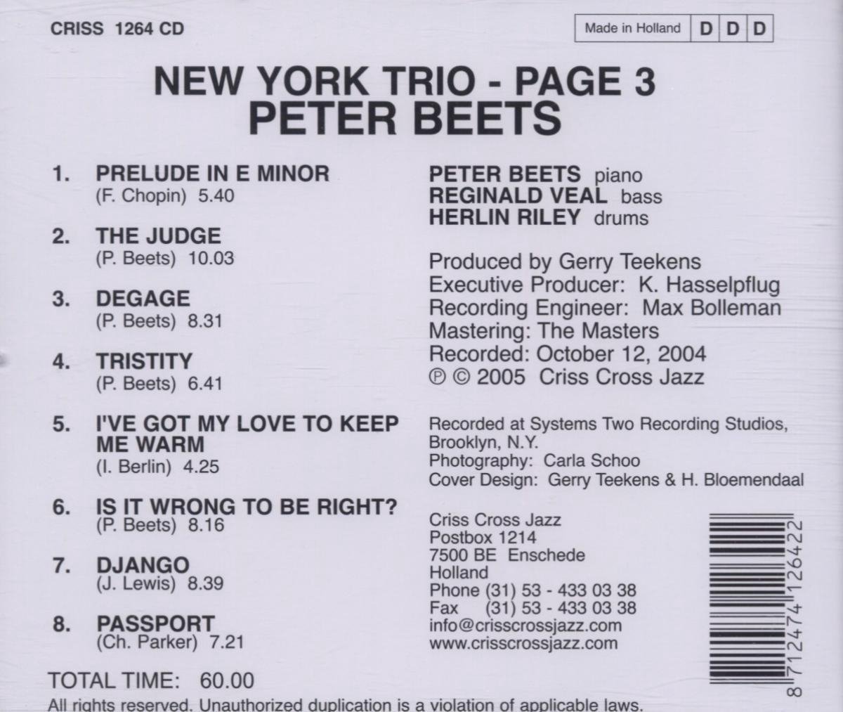 Page 3, Peter Beets CD (album) Muziek
