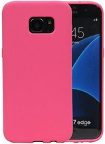 Sand Look TPU Backcover Case Hoesje voor Galaxy S7 Edge G935F Roze
