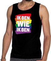 Ik ben wie ik ben gay pride tanktop/mouwloos shirt zwart heren S