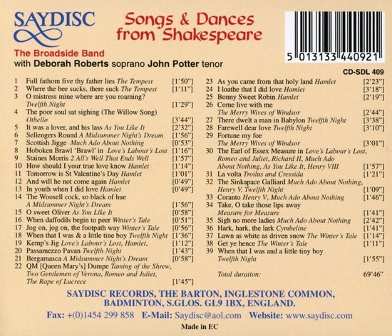 Song & Dances From Shakespeare