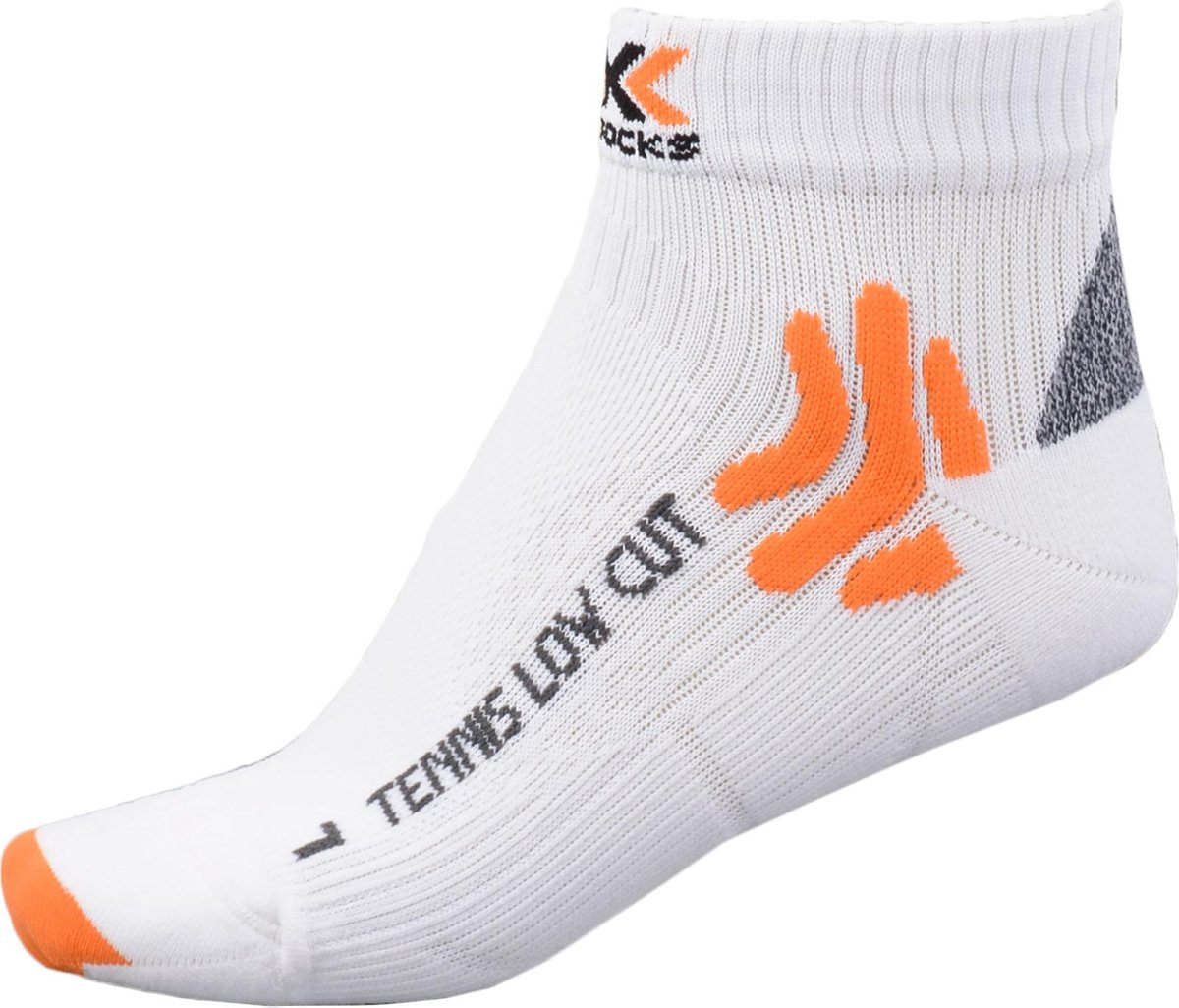 X-Socks Tennis Lowcut - Sportsokken - Unisex - Maat 35-38 - wit/oranje/grijs