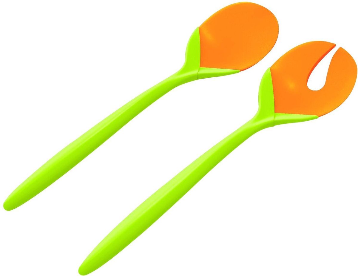 Zak!Designs Kitchen & Garden Saladebestek - Tulip - 28 cm - Kiwi green/orange