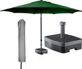 Hartman - Solar Parasol met hoes en voet - Ø300 cm - Green