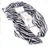 Sjaal dames zwart wit print zebra