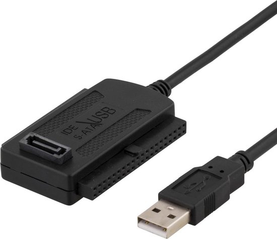DELTACO SATA-61, USB SATA/IDE Adapter Kit USB 2.0 SATA/PATA Zwart, Rood...  | bol.com