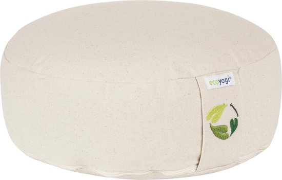 Meditatiekussen eco Natur rond laag 10-12cm - Ecoyogi - Yoga kussen - GOTS gecertificeerd van Ecoyogi — afbeelding 2
