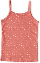 Little Label - meisjes - onderhemd - donker roze hartjes sterren - maat 134/140 - bio-katoen