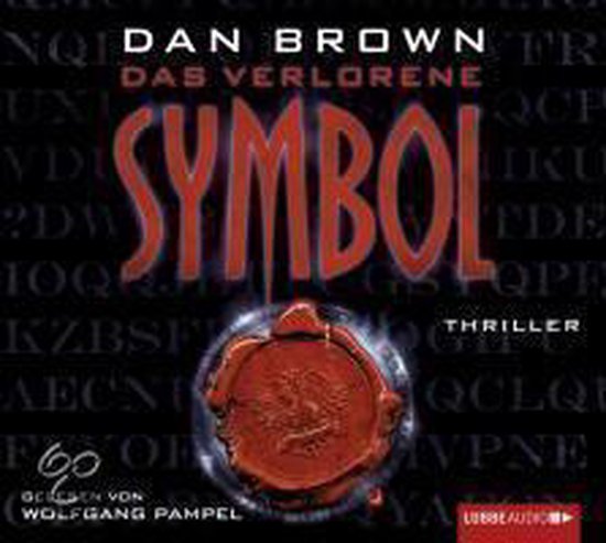 Boek 'Das Verlorene Symbol' door Dan Brown, thriller, met een rode zegel.