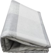 Laken Flanel Geblokt Duitse kwaliteit (B-keuze) - Litsjumeaux - 240x275 cm - Grijs