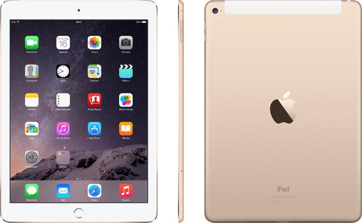 Apple iPad Air 2 - 128GB - WiFi + Cellular (4G) - Wit/Goud | bol