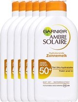 Garnier Ambre Solaire Zonnebrandcrème SPF 50+ - 6 x 200 ml - Hydraterend - Voordeelverpakking