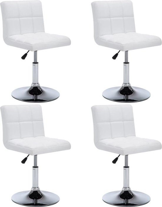 Eettafel stoelen Kunstleer Wit 4 STUKS / Eetkamer stoelen / Extra stoelen  voor... | bol.com