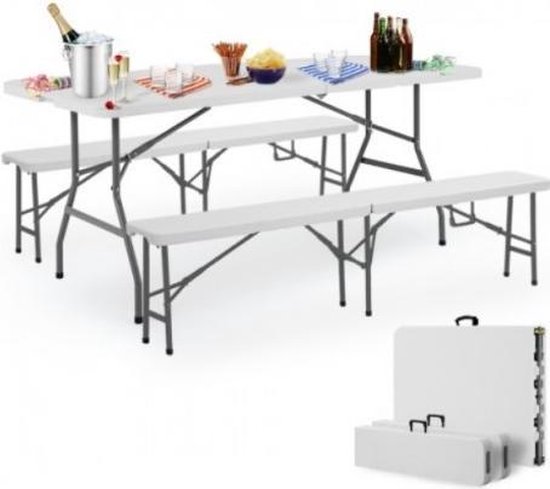 KESSER® Biertafel met banken opvouwbaar biertafelset 220 x 50 x 77cm | 2x bierbanken 1x biertafel | feesttent set biertafel bar tafel stoel set hout 12 delige vloerbeschermer set 3-delige biertentset KESSER® Biertafel met banken opvouwbaar biertafelset 220 x 50 x 77cm | 2x bierbanken 1x biertafel | feesttent set biertafel bar tafel stoel set hout 12 delige vloerbeschermer set 3-delige biertentset