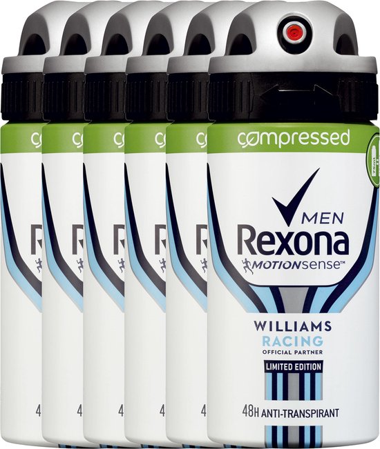 Rexona Men Williams F1  - 6 x 75 ml - Deodorant Spray