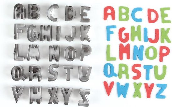 Uitstekers letters alfabet in metaal - set | bol.com
