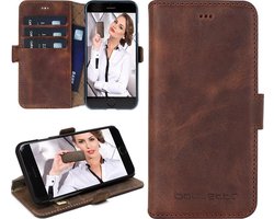 Bouletta geschikt voor iPhone 7/8 & SE (2020/2022) leren Hoesje BookCase - Antic Coffee