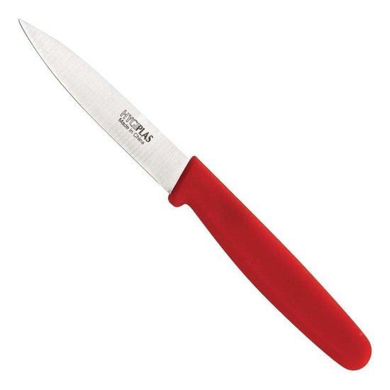 Couteau de bureau Hygiplas 7,5 cm rouge