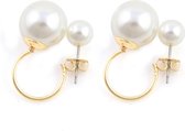 Oorhangers met parel - 2.5cm - Goudkleurig - Dielay
