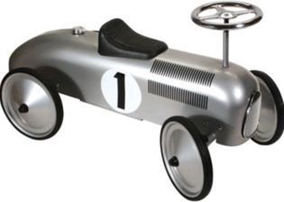 Simply for Kids Metalen racewagen Loopauto Zilver