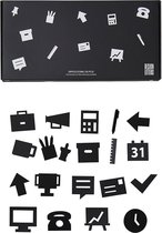 Design Letters office icons voor letterbord black