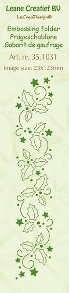 Embossing folder Holly Leaves 23x123mm