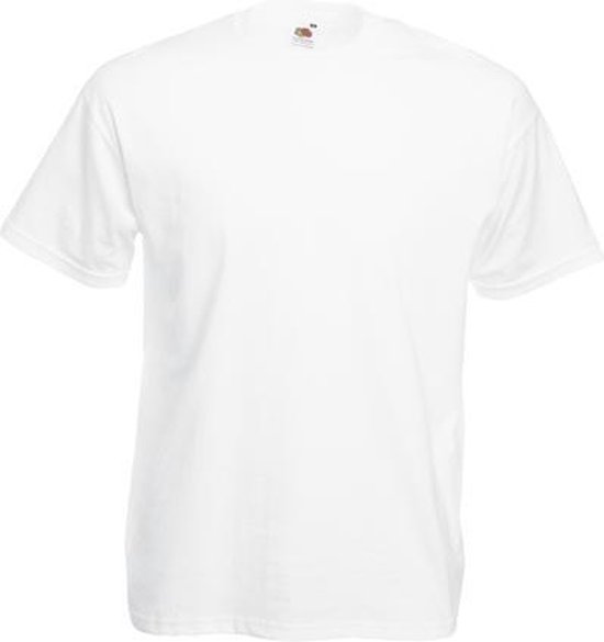 5 witte Fruit of the Loom t-shirts maat 3XL