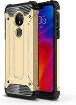 Armor Hybrid Back Cover - Motorola Moto G7 Power Hoesje - Goud