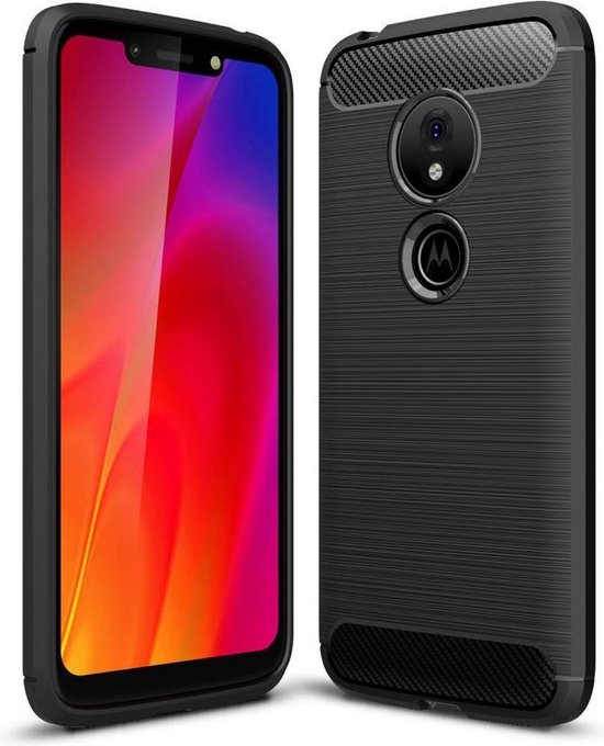 Armor Brushed TPU Back Cover - Motorola Moto G7 Play Hoesje - Zwart