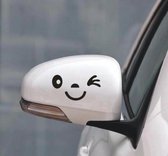 Grappige smiley stickers voor de autospiegels