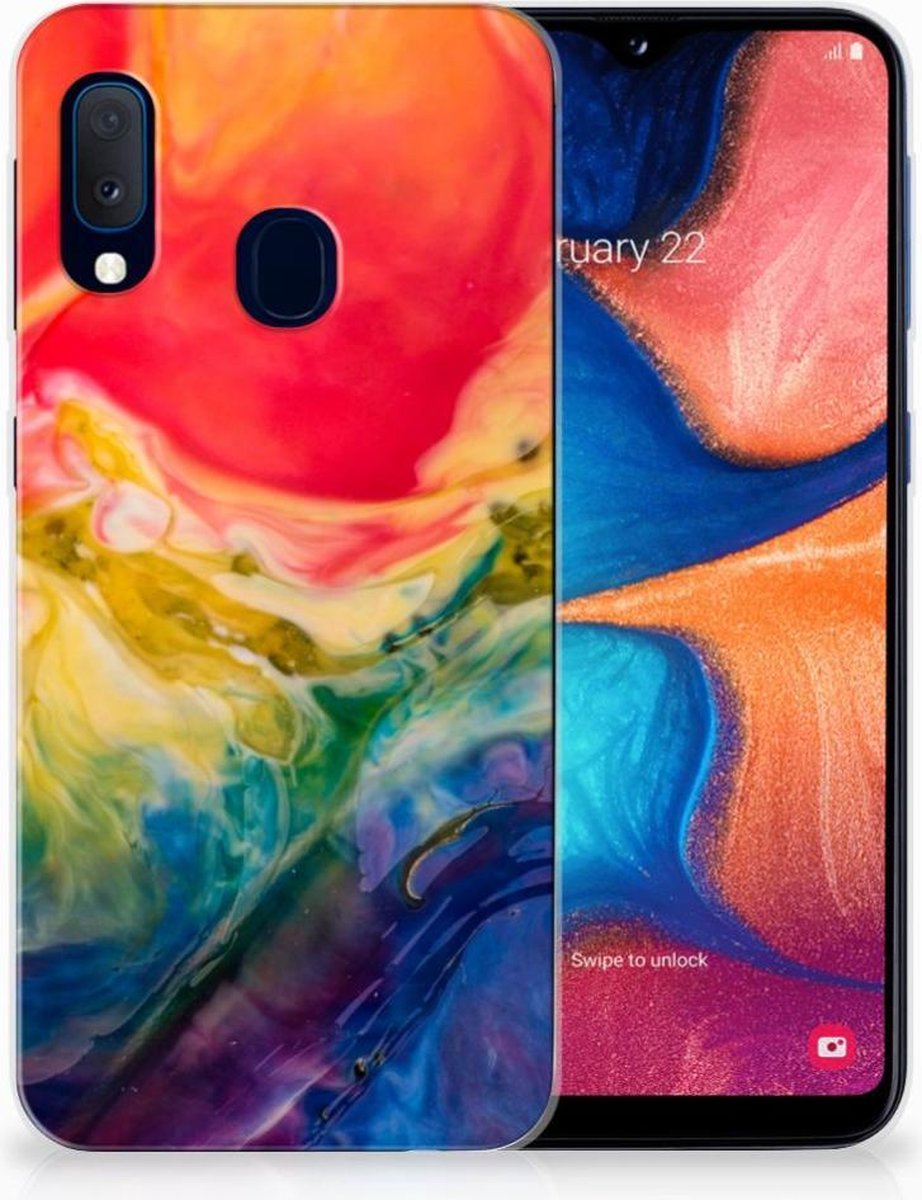Hoesje maken Samsung Galaxy A20e Watercolor Dark