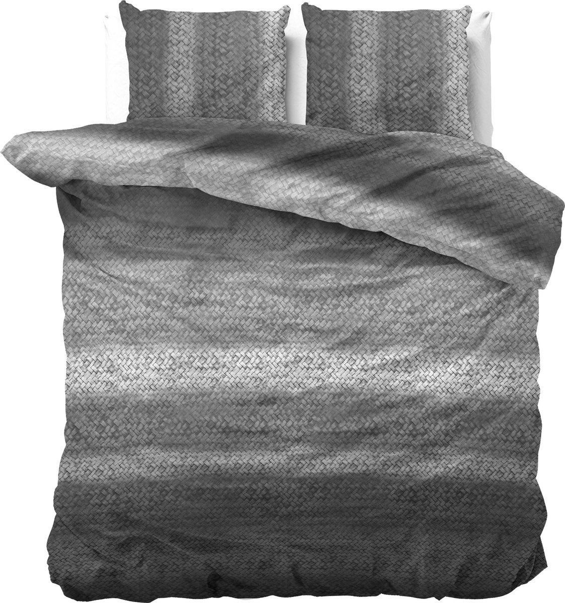 Dreamhouse Flanel Gradient Knits - Dekbedovertrekset - Lits-Jumeaux - 240x200/220 + 2 kussenslopen 60x70 - Antraciet
