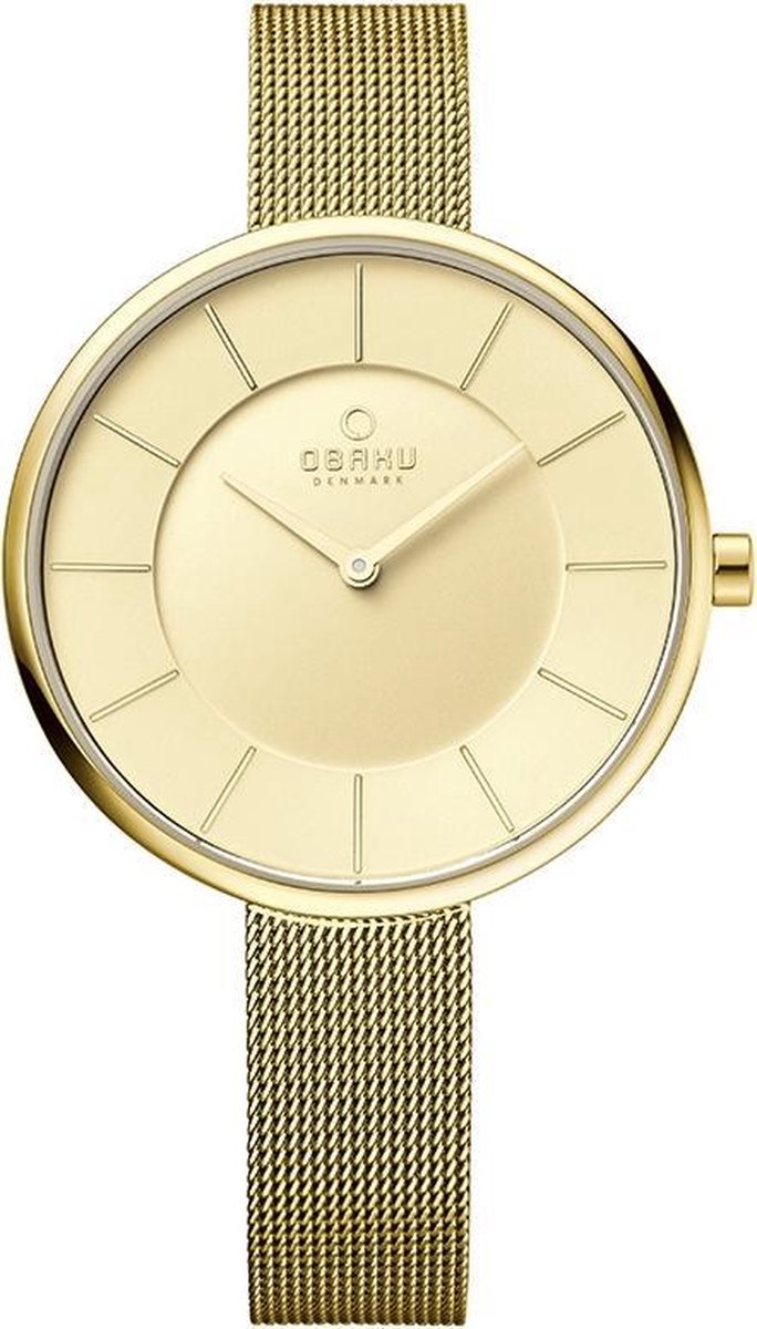 Obaku Denmark V185LX GGMG Horloge - Staal - Goudkleurig - Ø38mm
