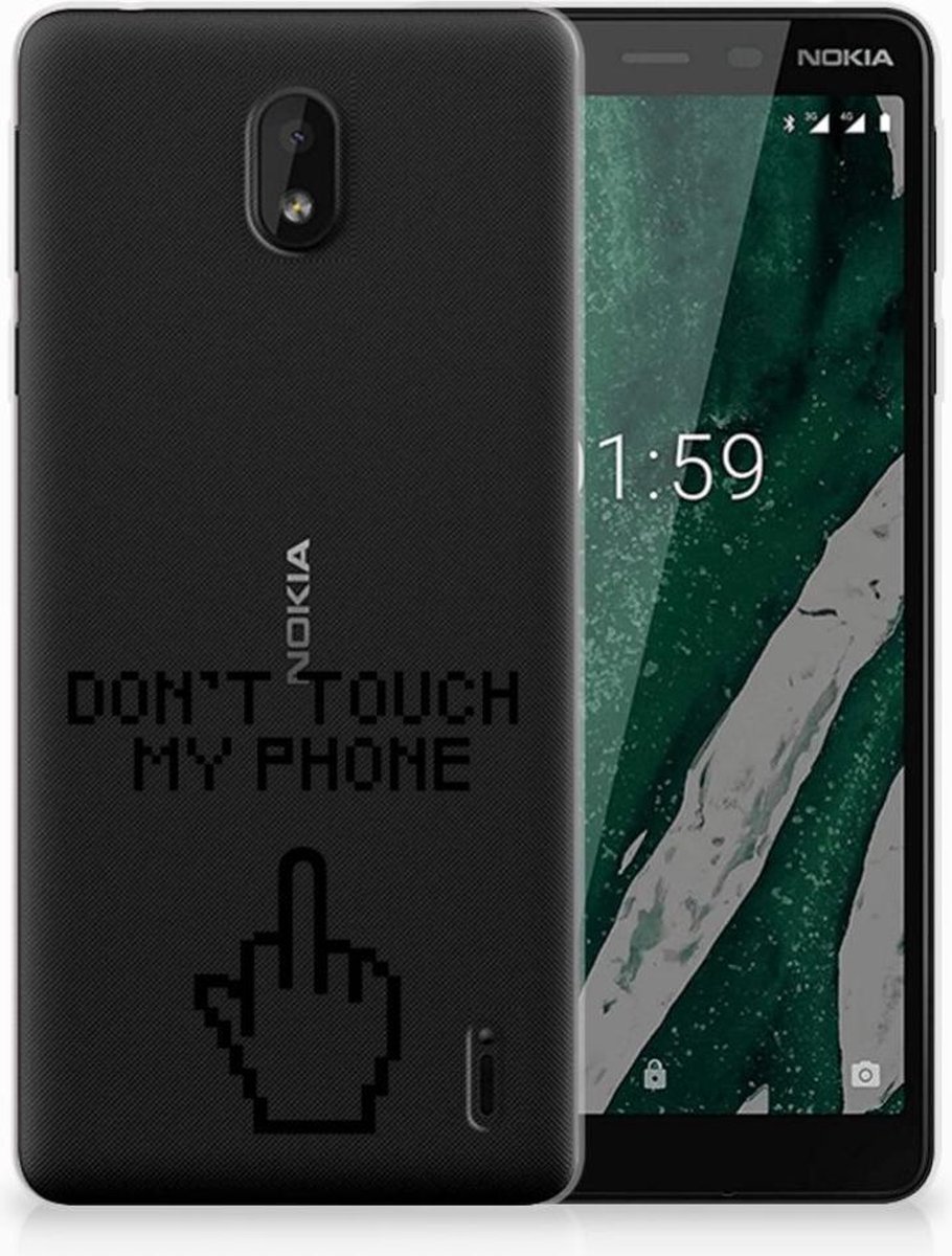 Nokia 1 Plus Silicone-hoesje Finger Don't Touch My Phone
