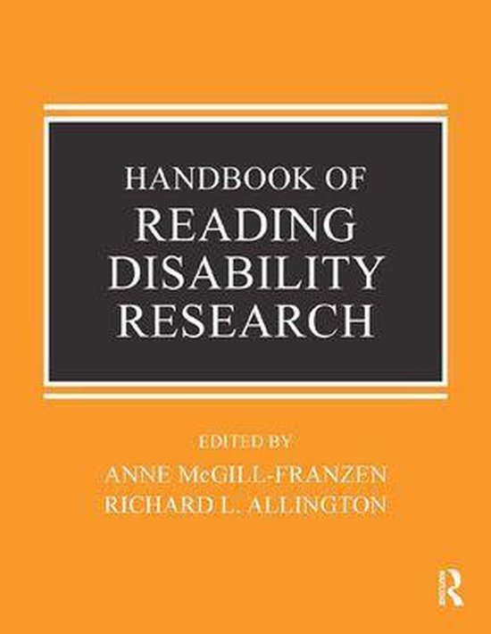Handbook of Reading Disability Research - cover