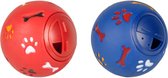 Flamingo - Hondenspeelgoed Tarvos Snackbal - Rood / Blauw - 11 x 11 x 11 cm