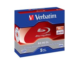 Verbatim 43760 Blu-ray BD-RE DL disc 50 GB 5 stuk(s) Jewelcase