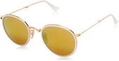 Ray-Ban RB3517 001/93 - Round (Folding) (Flash Lenses) - zonnebril - Goud-Wit / Geel Flash - 51mm