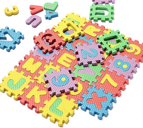 36-delige Mini Letters en cijfers Foam puzzel Kinderen | 4,7 x 4,7 cm  (stuk) | bol.com
