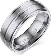 Verzilverde titanium heren ring 8mm-21.5mm