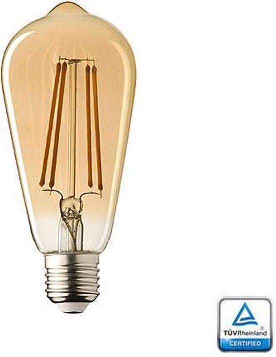 E27 LED lamp Filament Lybardo Rustique Edison 2.3 Watt 2100K TÜV | bol.com