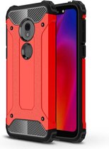 Armor Hybrid Back Cover - Motorola Moto G7 Play Hoesje - Rood